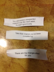 Fortunes for Oldest, Middle Boy and my husband (top to bottom)